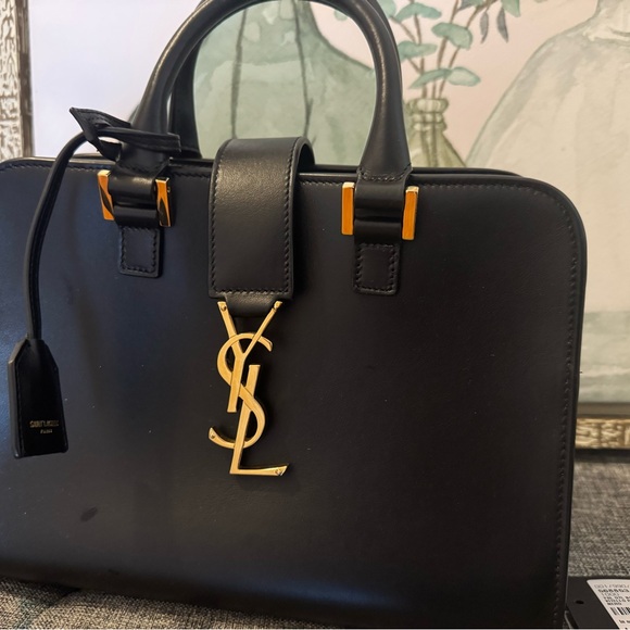 Saint Laurent Black Leather Strap with Gold Hardware - Picture 3 of 5